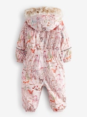 Pink Unicorn Waterproof Printed Snowsuit (3mths-7yrs) - Image 6 of 9
