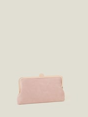 Accessorize Pink Suedette Clip Frame Clutch Bag - Image 3 of 4