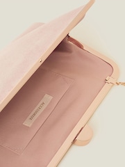 Accessorize Pink Suedette Clip Frame Clutch Bag - Image 4 of 4