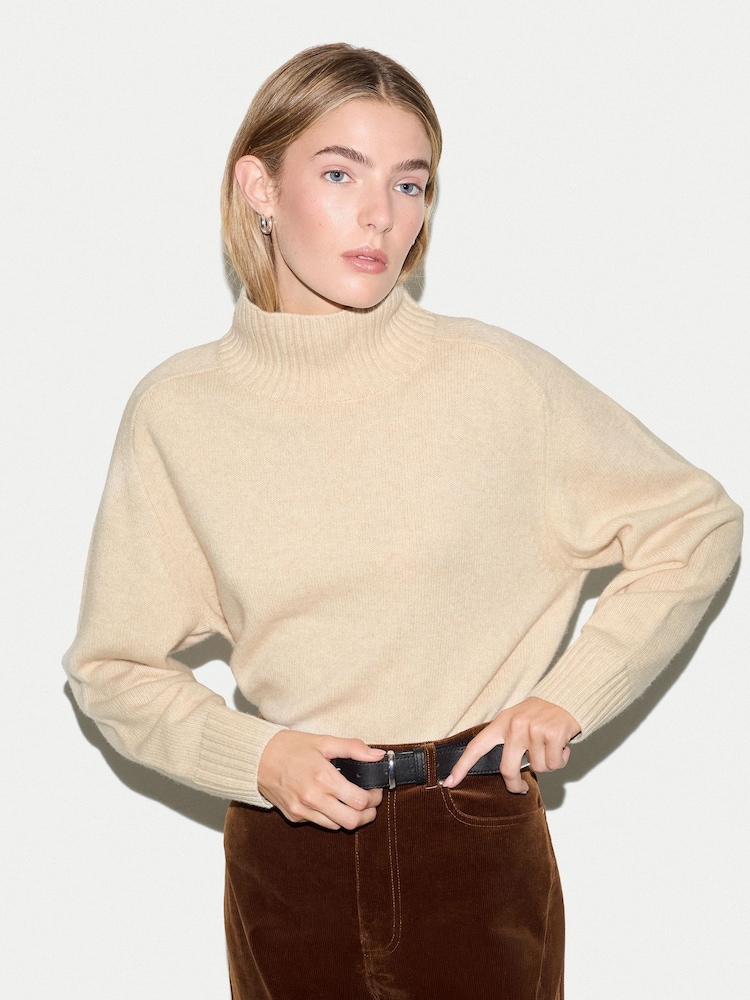 Jigsaw Cream Wool Cashmere Turtle Jumper - Image 1 of 4 Jigsaw Cream Wool Cashmere Turtle Jumper - Image 1 of 4