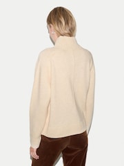 Jigsaw Cream Wool Cashmere Turtle Jumper - Image 4 of 4