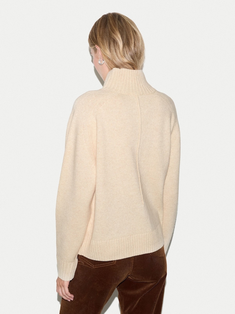 Jigsaw Cream Wool Cashmere Turtle Jumper - Image 4 of 4 Jigsaw Cream Wool Cashmere Turtle Jumper - Image 4 of 4