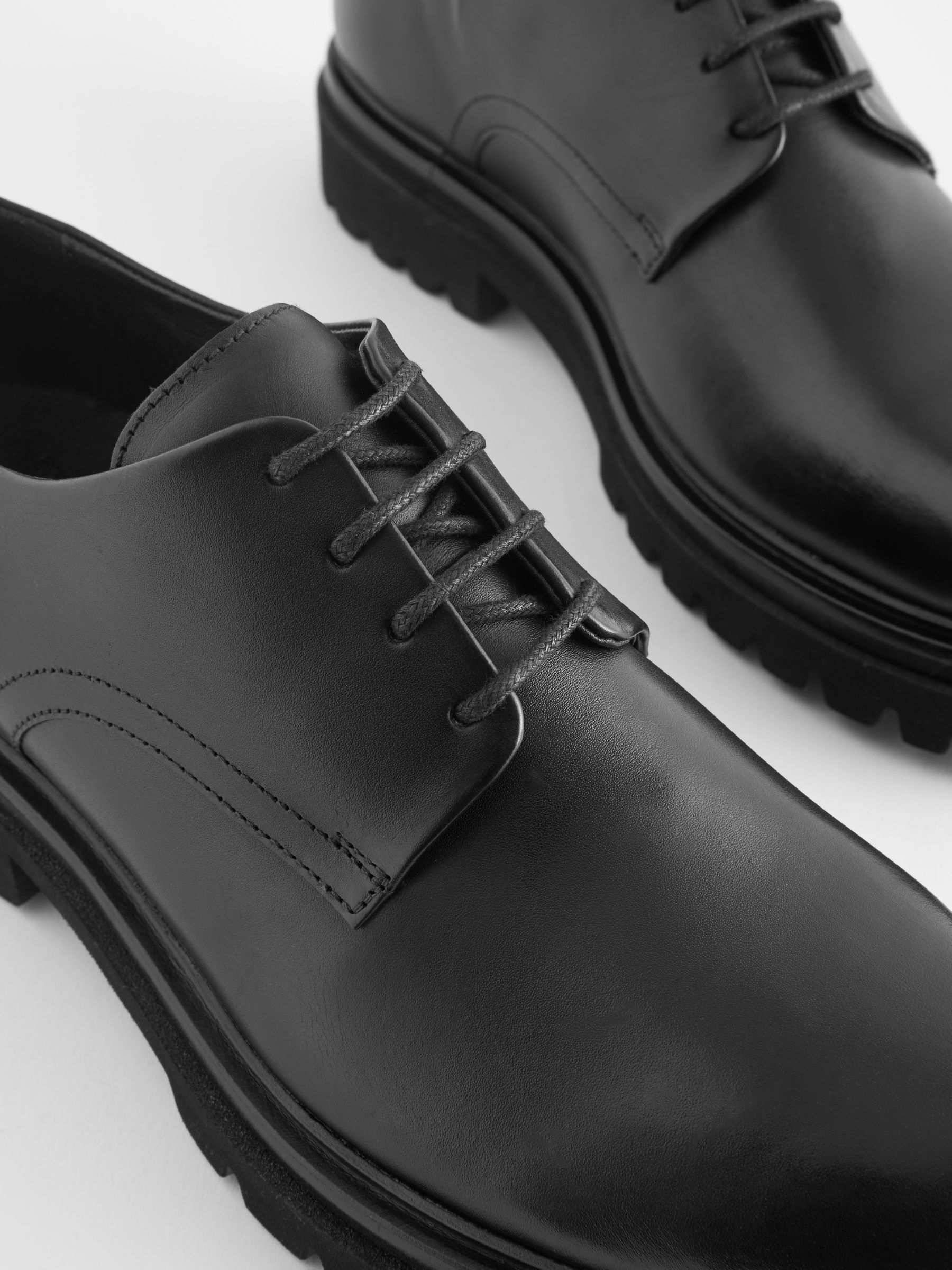 Buy Black EDIT Leather Cleated Derby Shoes from Next USA