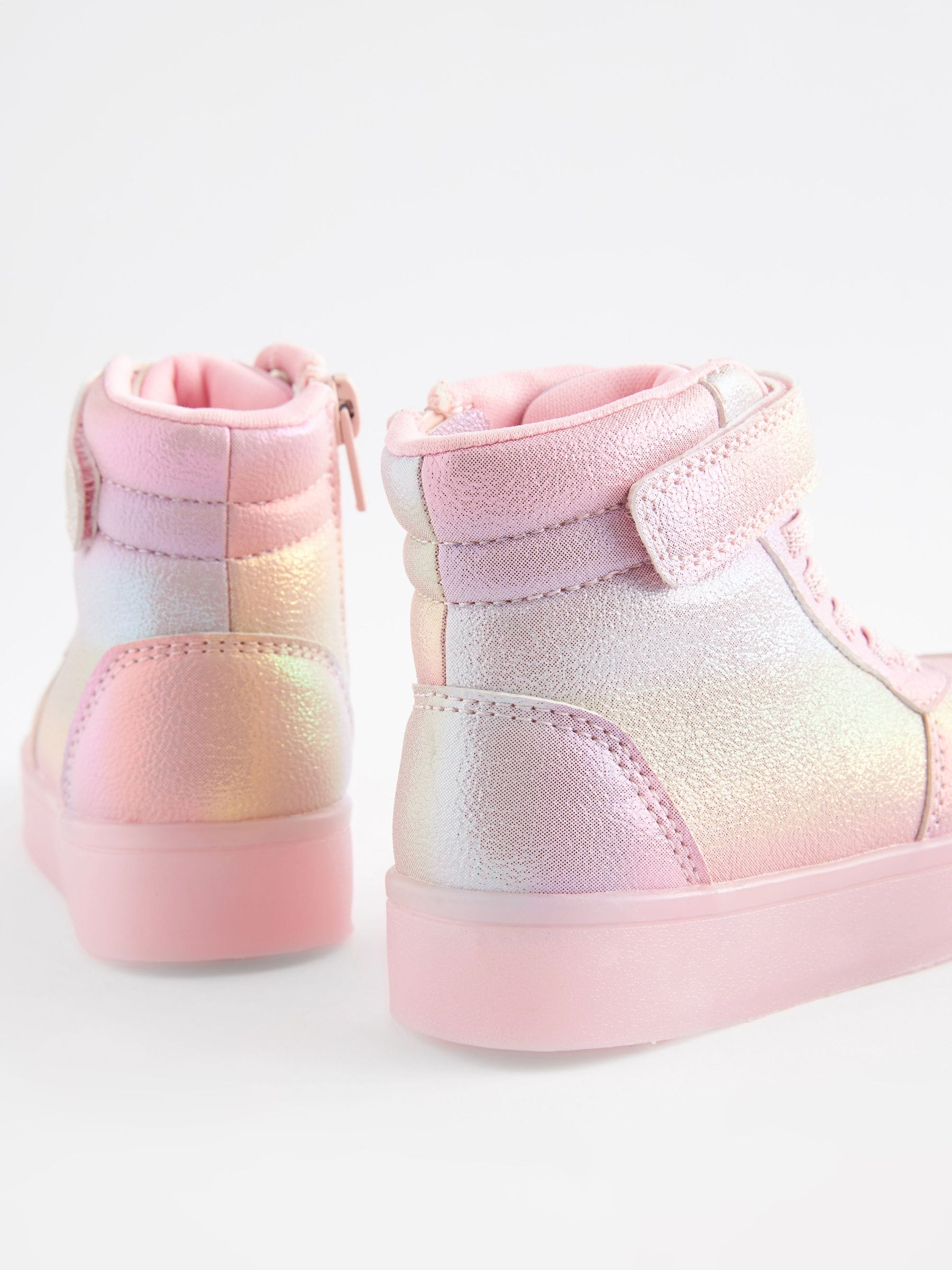 Buy Pink Rainbow Shimmer Light Up Trainers from the Next UK online shop