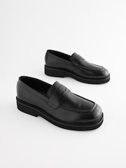 Black EDIT Chunky Leather Loafers - Image 3 of 8