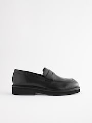Black EDIT Chunky Leather Loafers - Image 4 of 8