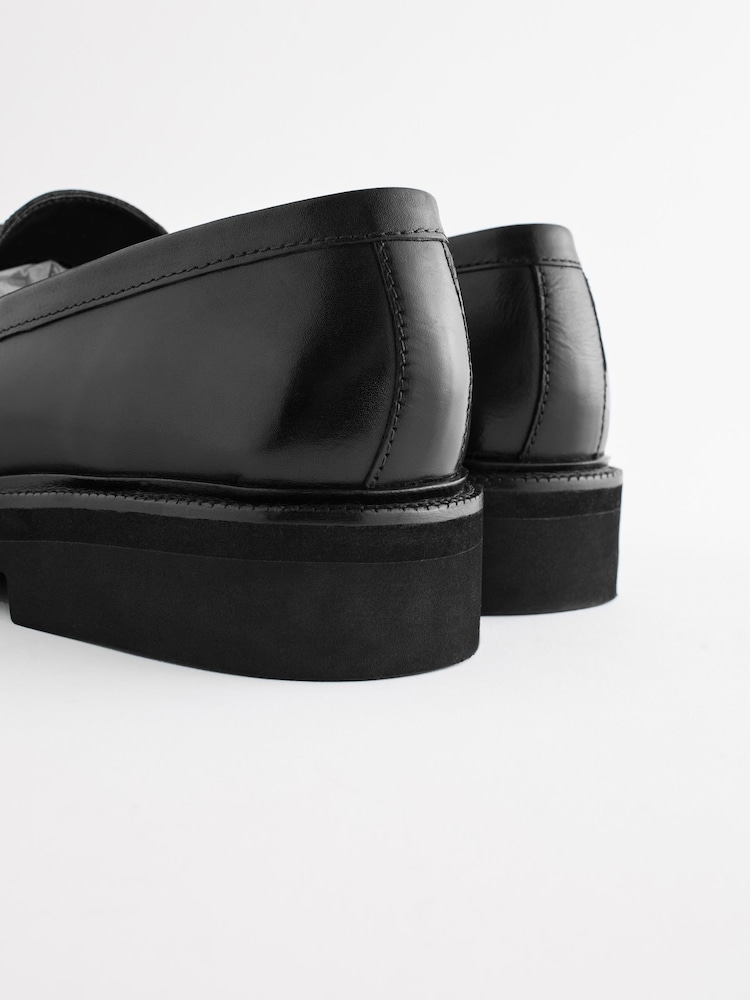 Black EDIT Chunky Leather Loafers - Image 8 of 8