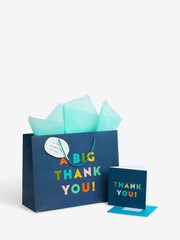 Blue Thank You Teacher Gift Bag and Card Set - Image 3 of 3