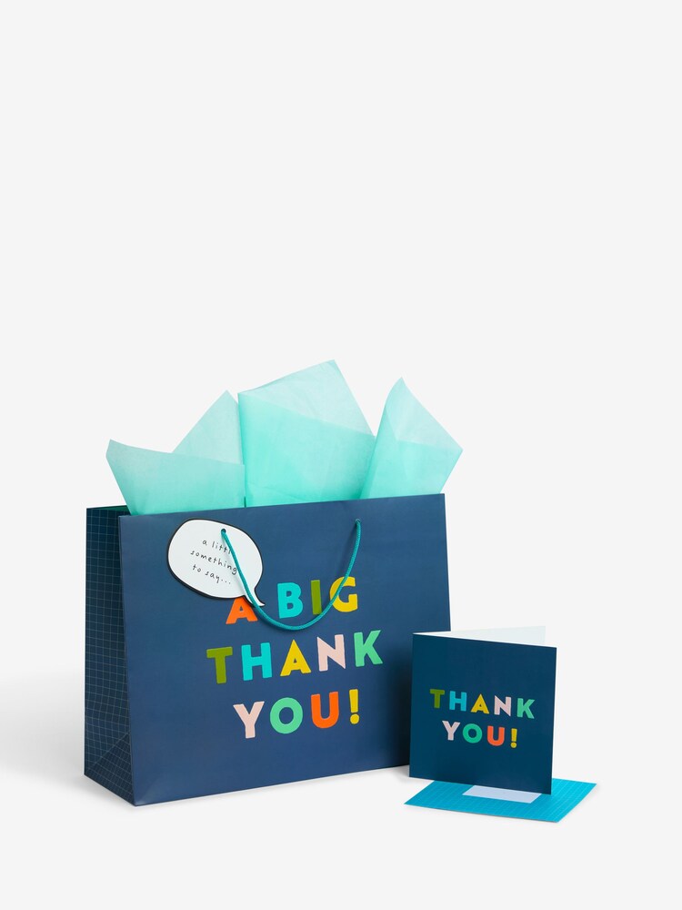 Blue Thank You Teacher Gift Bag and Card Set - Image 3 of 3