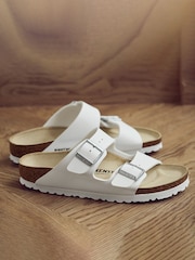 Birkenstock White Arizona Birko Flor Sandals - Image 2 of 5