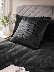 Black 59 x 59cm Madison Velvet Cushion - Image 1 of 4