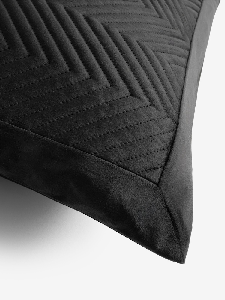 Black 59 x 59cm Madison Velvet Cushion - Image 2 of 4