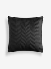 Black 59 x 59cm Madison Velvet Cushion - Image 3 of 4