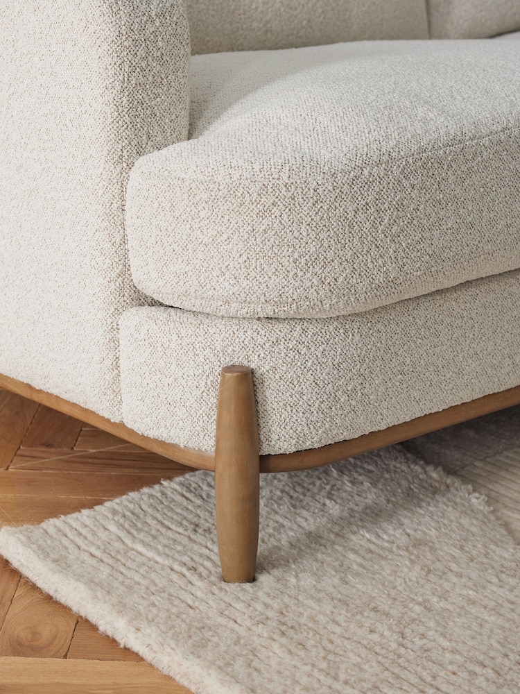 Casual Boucle Light Natural Ellison 3 Seater Sofa - Image 2 of 9