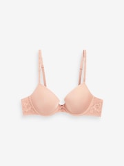 Rose Pink Pad Plunge Lace Bra - Image 6 of 7