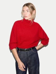 Jigsaw Red Wool Cashmere Turtle Jumper - Image 1 of 5
