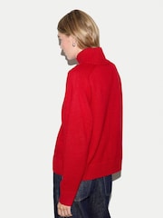 Jigsaw Red Wool Cashmere Turtle Jumper - Image 4 of 5