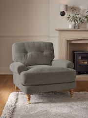 Brushed Weave Light Warm Grey Delia Grande Accent Chair - Image 1 of 1