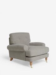 Brushed Weave Light Warm Grey Delia Grande Accent Chair - Image 3 of 9