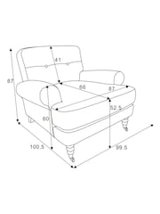Brushed Weave Light Warm Grey Delia Grande Accent Chair - Image 4 of 9