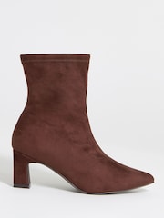 Marrón - Botas de tacón de bloque Elásticos con punta de JD Williams - Imagen 2 de 4