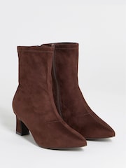Marrón - Botas de tacón de bloque Elásticos con punta de JD Williams - Imagen 3 de 4