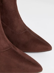Marrón - Botas de tacón de bloque Elásticos con punta de JD Williams - Imagen 4 de 4