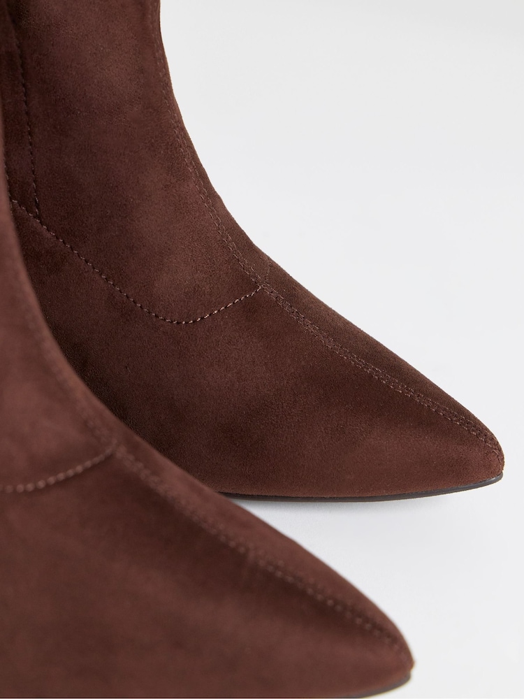 Marrón - Botas de tacón de bloque Elásticos con punta de JD Williams - Imagen 4 de 4