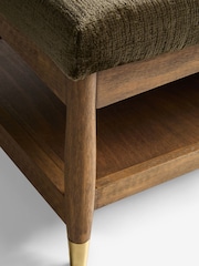 Plush Chenille Moss Green Flinton Upholstered Coffee Table - Image 2 of 8