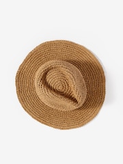 Mint Velvet Brown Woven Panama Hat - Image 2 of 3