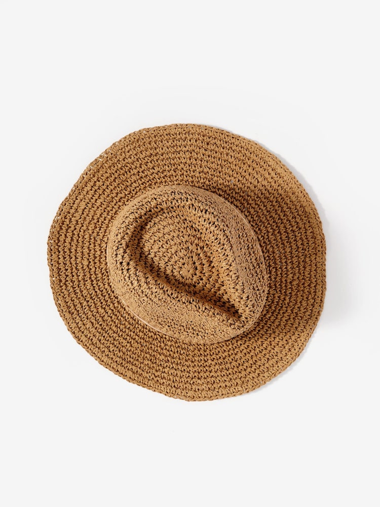 Mint Velvet Brown Woven Panama Hat - Image 2 of 3 Mint Velvet Brown Woven Panama Hat - Image 2 of 3