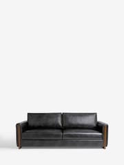 Distressed Faux Leather Black Selena 3 Seater Sofa - Image 3 of 9