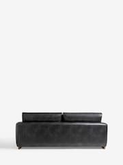 Distressed Faux Leather Black Selena 3 Seater Sofa - Image 7 of 9