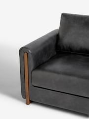 Distressed Faux Leather Black Selena 3 Seater Sofa - Image 8 of 9