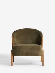 Bronx Frame, Fine Chenille Moss Green Turner Wooden Accent Chair - Image 3 of 10
