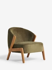 Bronx Frame, Fine Chenille Moss Green Turner Wooden Accent Chair - Image 6 of 10