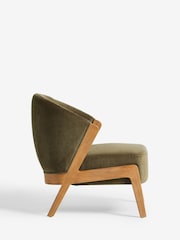 Bronx Frame, Fine Chenille Moss Green Turner Wooden Accent Chair - Image 7 of 10