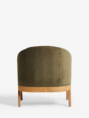 Bronx Frame, Fine Chenille Moss Green Turner Wooden Accent Chair - Image 8 of 10