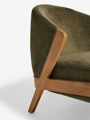 Bronx Frame, Fine Chenille Moss Green Turner Wooden Accent Chair - Image 9 of 10