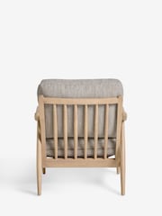 Tweedy Weave Dove Grey, Light Oak Effect Frame Hampton Wooden Accent Chair - Image 8 of 9