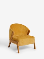 Bronx Frame, Fine Chenille Ochre Yellow Turner Wooden Accent Chair - Image 6 of 10