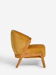 Bronx Frame, Fine Chenille Ochre Yellow Turner Wooden Accent Chair - Image 7 of 10