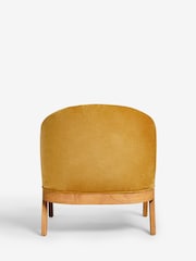 Bronx Frame, Fine Chenille Ochre Yellow Turner Wooden Accent Chair - Image 8 of 10