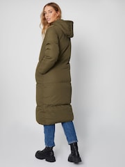 Threadbare Green Longline Hooded Padded Jacket - Image 2 of 4