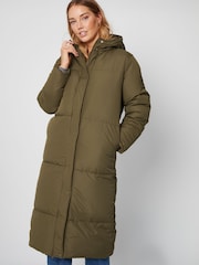 Threadbare Green Longline Hooded Padded Jacket - Image 3 of 4