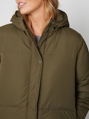 Threadbare Green Longline Hooded Padded Jacket - Image 4 of 4