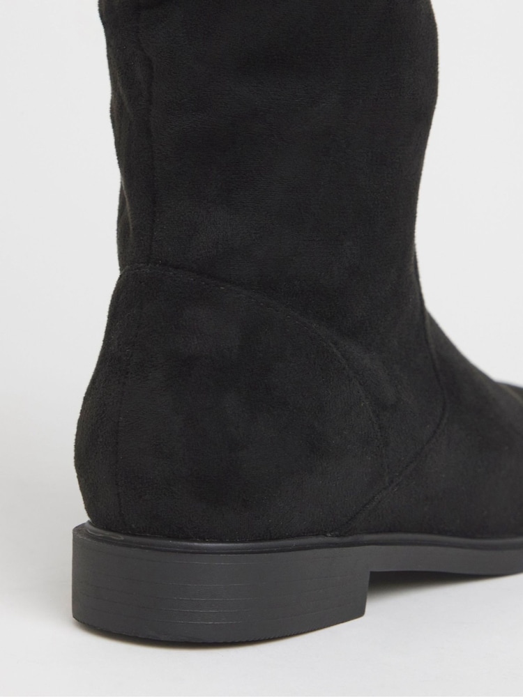 JD Williams Black Wide Fit Knee High Ruched Boots - Image 5 of 5 JD Williams Black Wide Fit Knee High Ruched Boots - Image 5 of 5