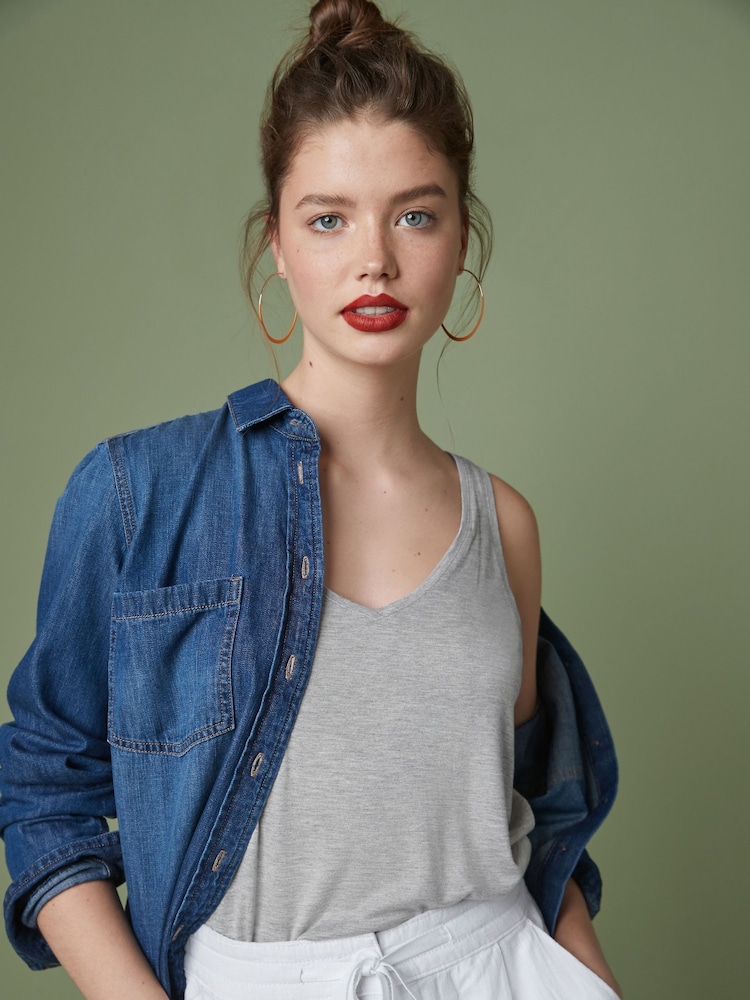 Grey Marl Slouch Vest - Image 1 of 5