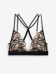 Black Non Pad Non Wire Signature Embroidered Bra - Image 6 of 9
