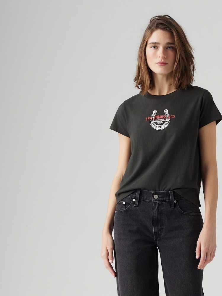 Levi's® Horseshoe Pirate Black Graphic Boxy 100% Cotton T-Shirt - Image 1 of 6